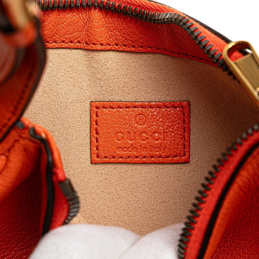 Gucci GG Marmont Aphrodite Handbag Hobo Shoulder Bag Orange Leather - Picture 8 of 9